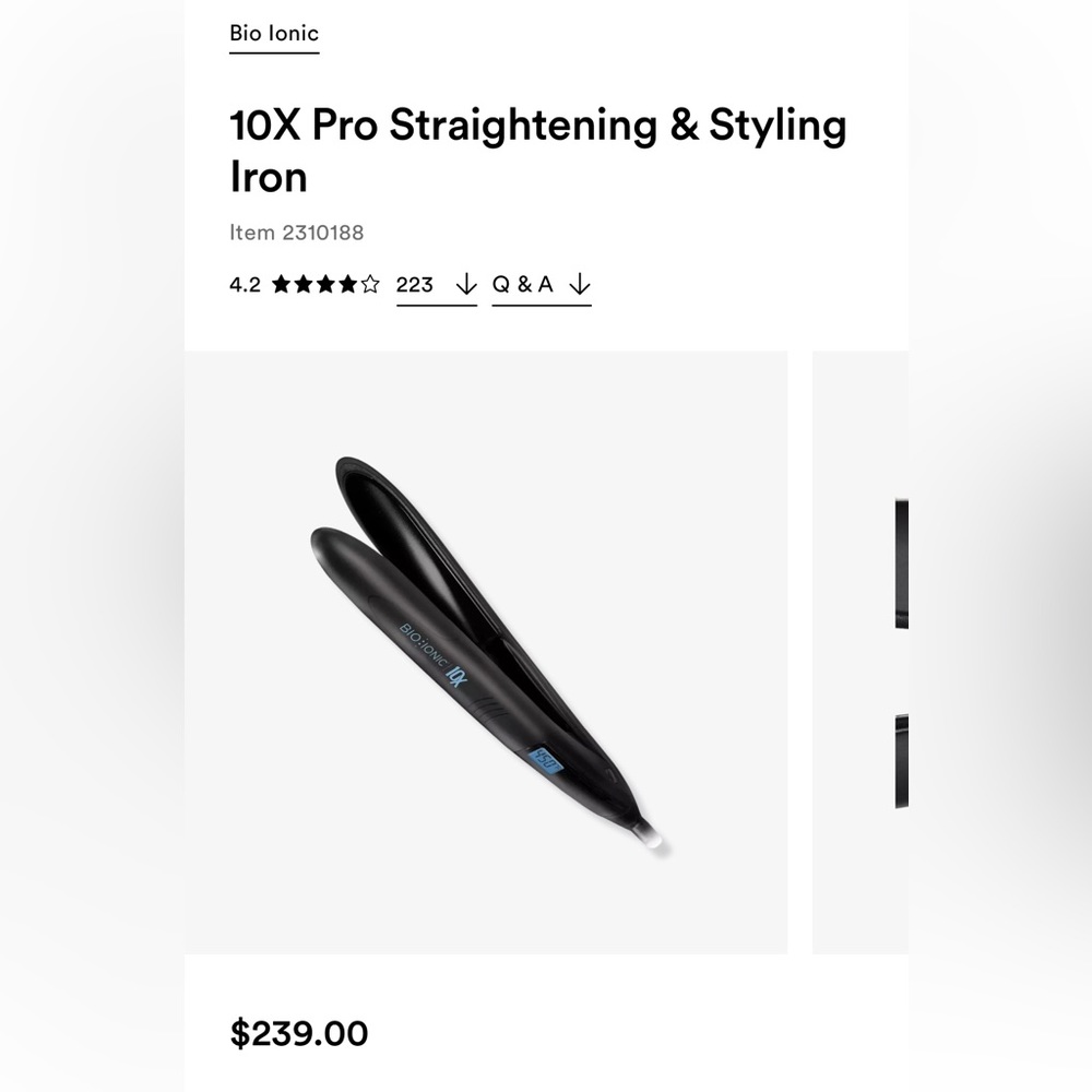 10X Pro Straightening & Styling Iron. Basically brand new. Used a few times.